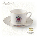 Tazas de té y platillos de porcelana de porcelana de cerámica fina de OEM para la venta al por mayor